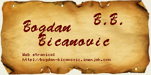 Bogdan Bicanović vizit kartica